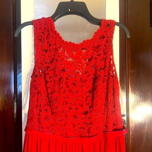 David’s Bridal Lace Bridesmaid dress with mess skirt (includes a slit)